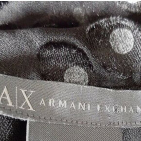 AX ARMANI EXCHANGE / Polka-Dot Sleeveless Dress Textural Dot & Rufle Design Sz S - Picture 8 of 9